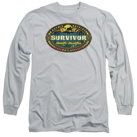 Survivor South Pacific Long Sleeve Adult 18/1 T-Shirt Silver