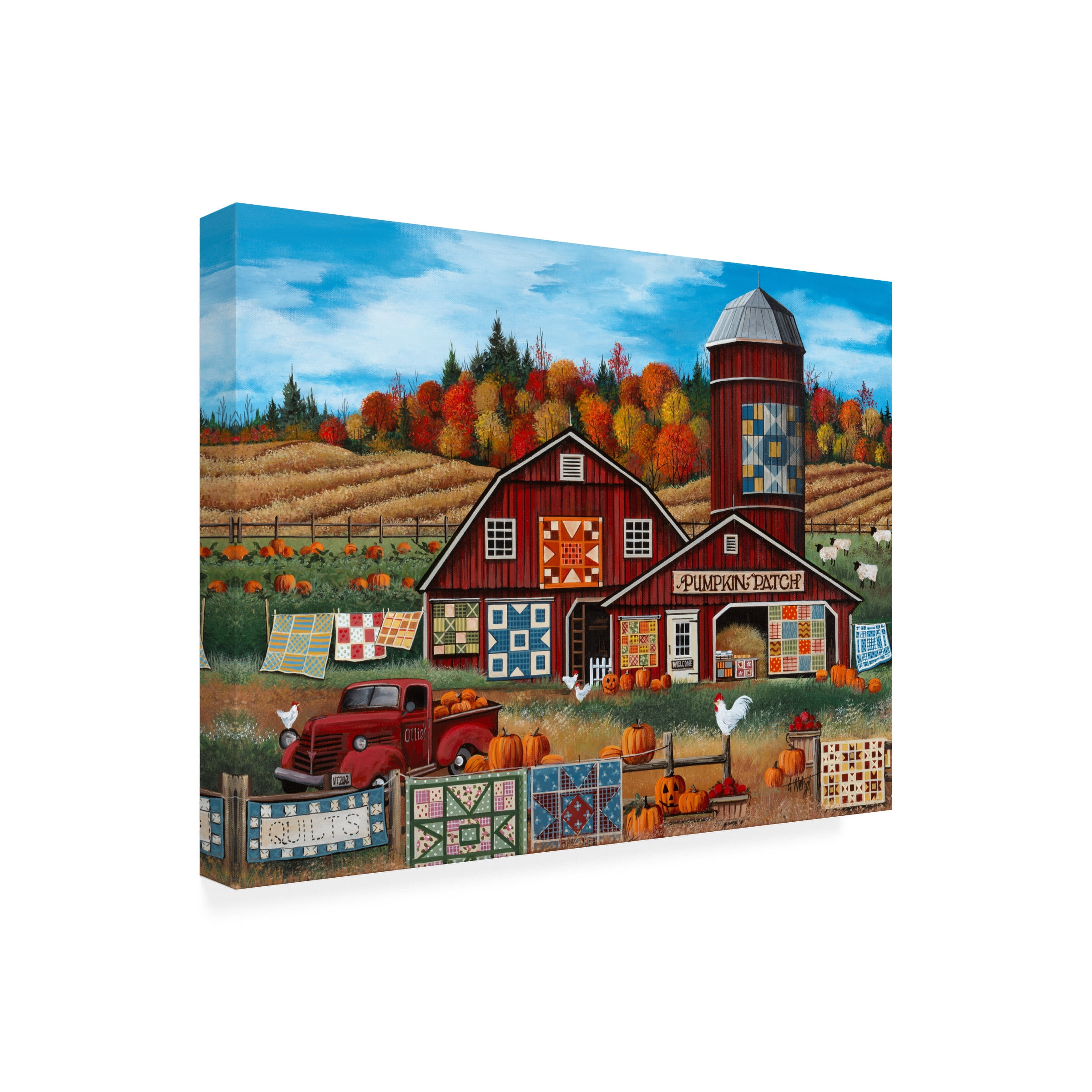 Debbi Wetzel 'Pumpkin Patch Farm' Outdoor Canvas