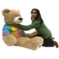 thumbnail image 4 of Big Plush 5 Foot Teddy Bear wears removable Tie-Dye Rainbow Color Tshirt, 4 of 10