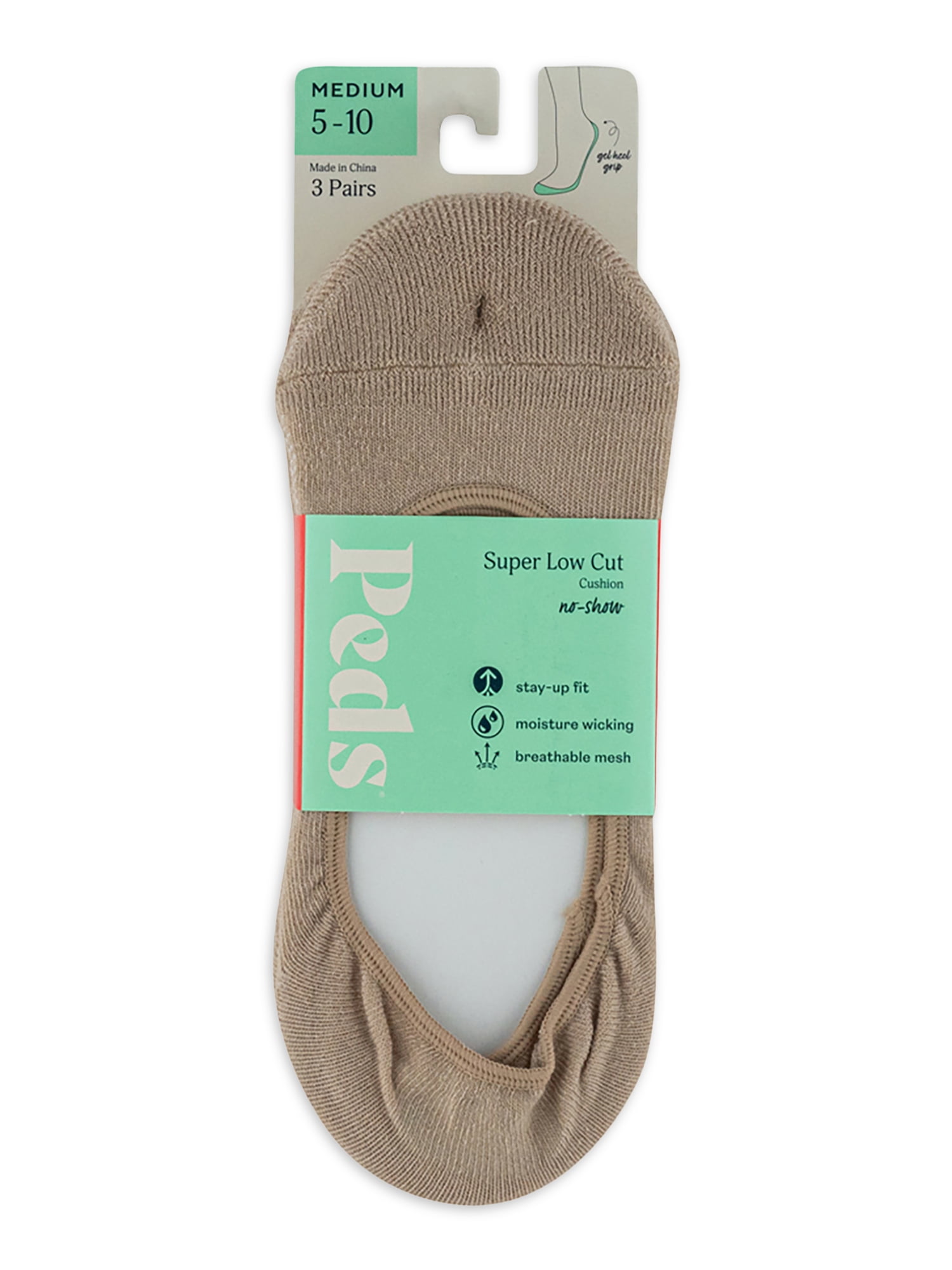 Peds Women's Super Low Cut Cushion Liner Socks, 3 Pairs