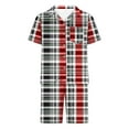thumbnail image 4 of Striped Pjs Sets for Mens，Mens Lapel Short Sleeve Shirts Nightgown High Waisted Put On Strech Shorts Sleepwear with Pockets Lounge Breathable Nightdress 2025 Summer, 4 of 5