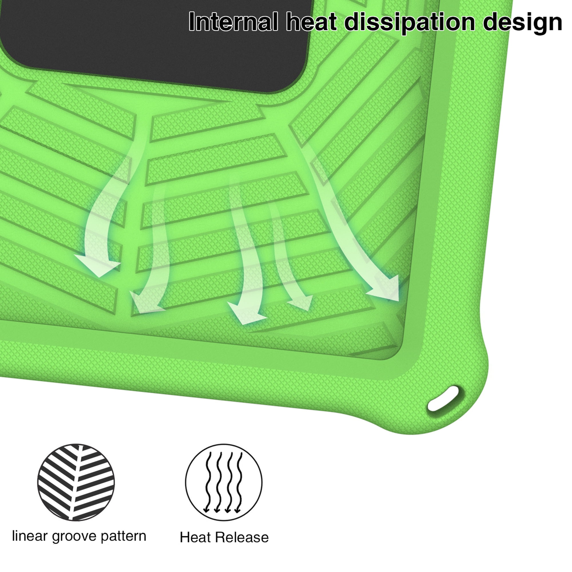 TECH CIRCLE iPad 10th Generation Case 2022 10.9 inch A2696 A2757 A2777, Heavy Duty Rugged Silicone Case with Swivel Ring Stand/Stable Kickstand/Shoulder Strap/Pencil Holder, Green