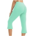 thumbnail image 5 of Aboser Womens Workout Yoga Capri Pants with Pockets Active High Waisted Workout Leggings Slim FIt Flare Pants Gym Running Yoga Leggings Stretchy Casual Capris, 5 of 8
