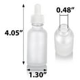 thumbnail image 5 of 1 oz Frosted Clear Glass Boston Round Empty Bottle with White Top Graduated Measurement Glass Dropper, 5 of 9