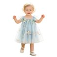 thumbnail image 5 of Girls Princess Dress Flower Girl Dress Ball Gown Flutter Sleeve Tulle Embroidered 3D Flower Floral Embroidery Party Holiday Elegant Fancy Dresses for Girls 3-24M, 5 of 8