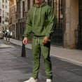 thumbnail image 2 of Men’s Hooded Pullover Sweatshirt and Jogger Pants Two-Piece Set Casual Drawstring Hoodie with Kangaroo Pocket, 2 of 5