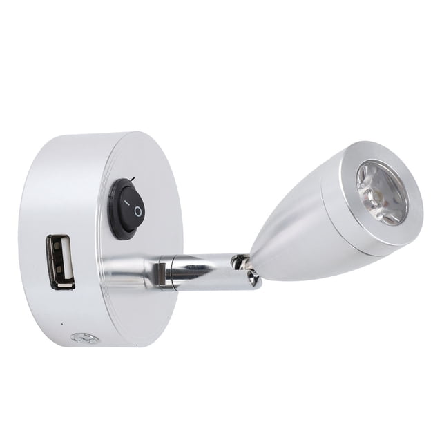 Lampe de Lecture RV Design Réglable Interrupteur Bouton 350 Rotatif Projecteur RV avec Port USB pour Voitures Remorques Camping-Cars
