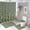 Tropical Floral Scatter Green Pattern, variant on Tribal Abstract Earthy Circles Pattern 4 Pcs Bathroom Shower Curtain Set with Rugs, 71"x71" Polyester Shower Curtain, Flannel Bath Mat, Toilet Lid Cover & U-Shape Rug