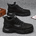 thumbnail image 3 of Men'S Classic High-Top Comfort Sneakers, Solid Color, Lace-Up Closure, Faux, Fabric Lining, Rubber Sole, Short Boot Height, Sporty Style, All-Season, for Hiking & Outdoor, Casual Daily Wear, 3 of 9