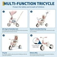 thumbnail image 4 of 7-in-1 Foldable Baby Tricycle with Adjustable Parent Handle – Toddler Trike with Safety Harness, Wheel Brakes & Removable Canopy for Boys & Girls, 4 of 7