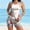 A1217 Multicolor, variant on Tankini Swimsuits for Women Padded Vintage Floral Print Two Piece Bathing Suits Scoop Neck Tummy Control Swimwear with Boyshorts Modest Full Coverage Beachwear