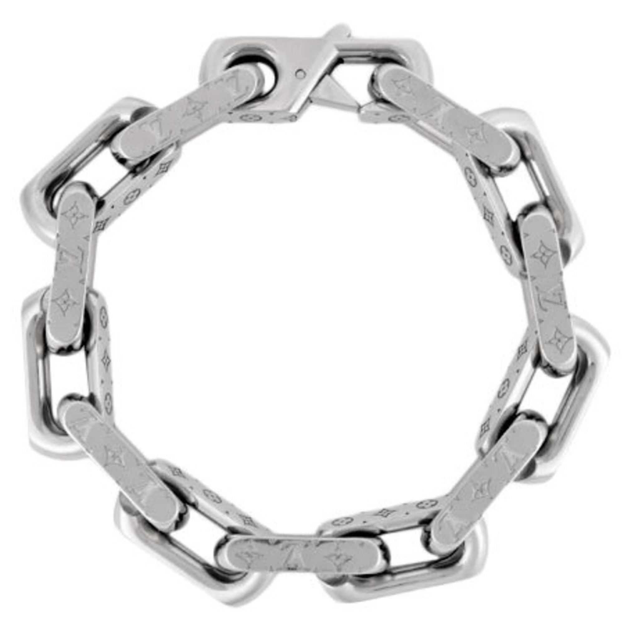 Pre-owned Louis Vuitton Monogram Chain Bracelet Silver