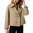 thumbnail image 2 of Jackets for Women Solid Color Plaid Lined Notched Lapel Button Front Blazer Casual Office Outerwear, 2 of 9
