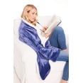 thumbnail image 5 of FLORIANA Womens Wearable Throw Blanket Poncho, Blanket Shawl With Pockets, Twilight Blue, 5 of 8