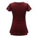 thumbnail image 5 of Blusa de manga corta con volantes informal sólida con cuello en V para mujer Fridja  qr5615, 5 of 5