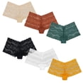 thumbnail image 2 of Curve Muse Women's Pack Of 6 Comfort Sheer Lace Tanga Hipster Boyshorts Panties-Pack AK-XXL, 2 of 7