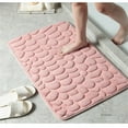 thumbnail image 4 of Memory Foam Bath Mat Rug, Ultra Soft Non Slip and Absorbent Bathroom Rug, Machine Wash Dry, Comfortable, Thick Bath Rug Carpet for Bathroom Floor, Tub and Shower，Pink 24*16inch, 4 of 10