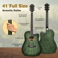 thumbnail image 2 of Infans 41" Full Size Dreadnought Cutaway Acoustic Guitar Kit Beginner Guitarra Green, 2 of 7