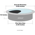 thumbnail image 2 of Jetland Desk Grommet for Wire Organizer - Matte Silver, 2-3/8" Hole, GMS60, 2-Pack, 2 of 4