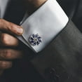 thumbnail image 2 of fheaev Floral Rhinestone Glass Button DIY Hand Decorated Button Shirt With, 2 of 5