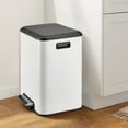 thumbnail image 2 of MIUUKA 8 Gallon (2x4 Gal) Dual Compartment Trash Can ,Stainless Steel Step Garbage Bin with Removable Inner Buckets,Soft-Close Lid, Perfect for Kitchen,Office Waste Separation,White, 2 of 8