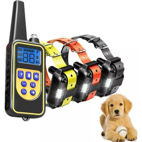 UOSIA Electric Dog Training Collar Waterproof Dog Bark Collar Pet with Remote Control,Black