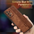 thumbnail image 5 of K-Lion for Samsung Galaxy A33 5G Slim Case, Luxury PU Leather Soft Silicone TPU Wireless Charging Heat Dissipation Non-Slip Stripes Shockproof Anti-Drop Lightweight Hybrid Case,Brown, 5 of 8