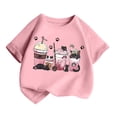 thumbnail image 3 of Weebloom Kids Girls T Shirts Kid Cute Cat Fashion Printed Round Neck Short Sleeve Tee Summer Comfortable Casual Loose Tops For Toddler Youth T Shirt 2-14 Years, 3 of 5