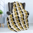 thumbnail image 4 of Abstract Soft Flannel Fleece Throw Blanket, Tricolor Vertical Stone Like Motifs Rhythmic Print, Cozy Plush for Indoor and Outdoor Use, 60" x 80", Coffee Grey, by Ambesonne, 4 of 5