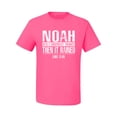 thumbnail image 2 of Wild Bobby Noah Was A Conspiracy Theorist Inspirational/Christian Men Graphic Tee, Neon Pink, Medium, 2 of 5