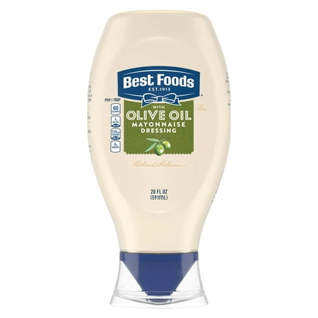 (2 Pack) Best Foods with Olive Oil Squeeze Mayonnaise Dressing, 20 (Best Food At Olive Garden)