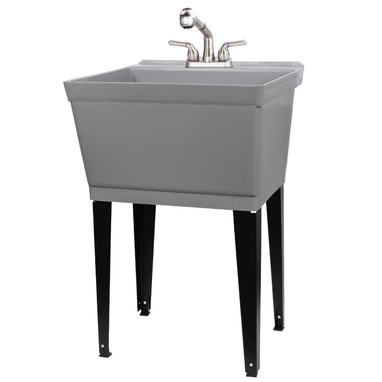 Tehila Grey 19 Gallon Utility Sink With, Utility Sink Garage Journal