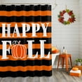 thumbnail image 2 of Shower Curtain 72"W x 84"L Happy Fall Orange Fabric Shower Curtains Set with Hooks Water Repellent Bathroom Curtains Machine Washable Bathroom Accessories, 2 of 6
