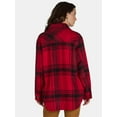 thumbnail image 5 of Time and Tru Women's Plaid Button Front Shacket, XS-XXXL, 5 of 5