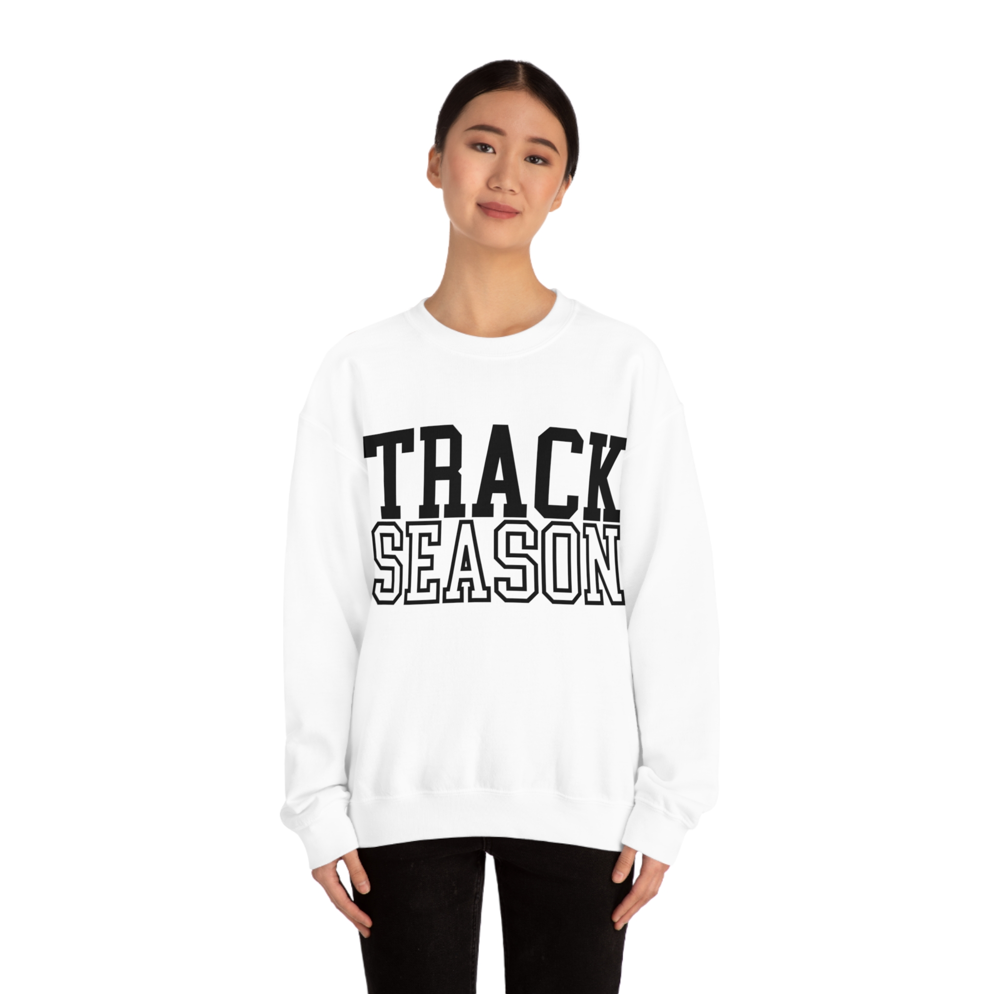 Track Season Sweatshirt Trendy Track and Field Long Sleeve Shirt White XL