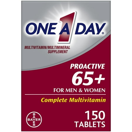 (2 pack) One A Day Proactive 65+ Multivitamin Tablets for Men and Women, 150ct