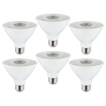 

6 Pack LED PAR30S Spotlight Bulb 10 Watt (75 Watt Equivalent) Dimmable 2700K Warm White 750 Lumens Medium (E26) Base Indoor Use Certified