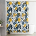 thumbnail image 2 of Shower Curtain, Summer Tropical Plants Waterproof Shower Curtain Set with Hooks for Bathroom Showers,Stalls and Bathtubs,60x72In Pastoral Yellow Blue Leaves, 2 of 9