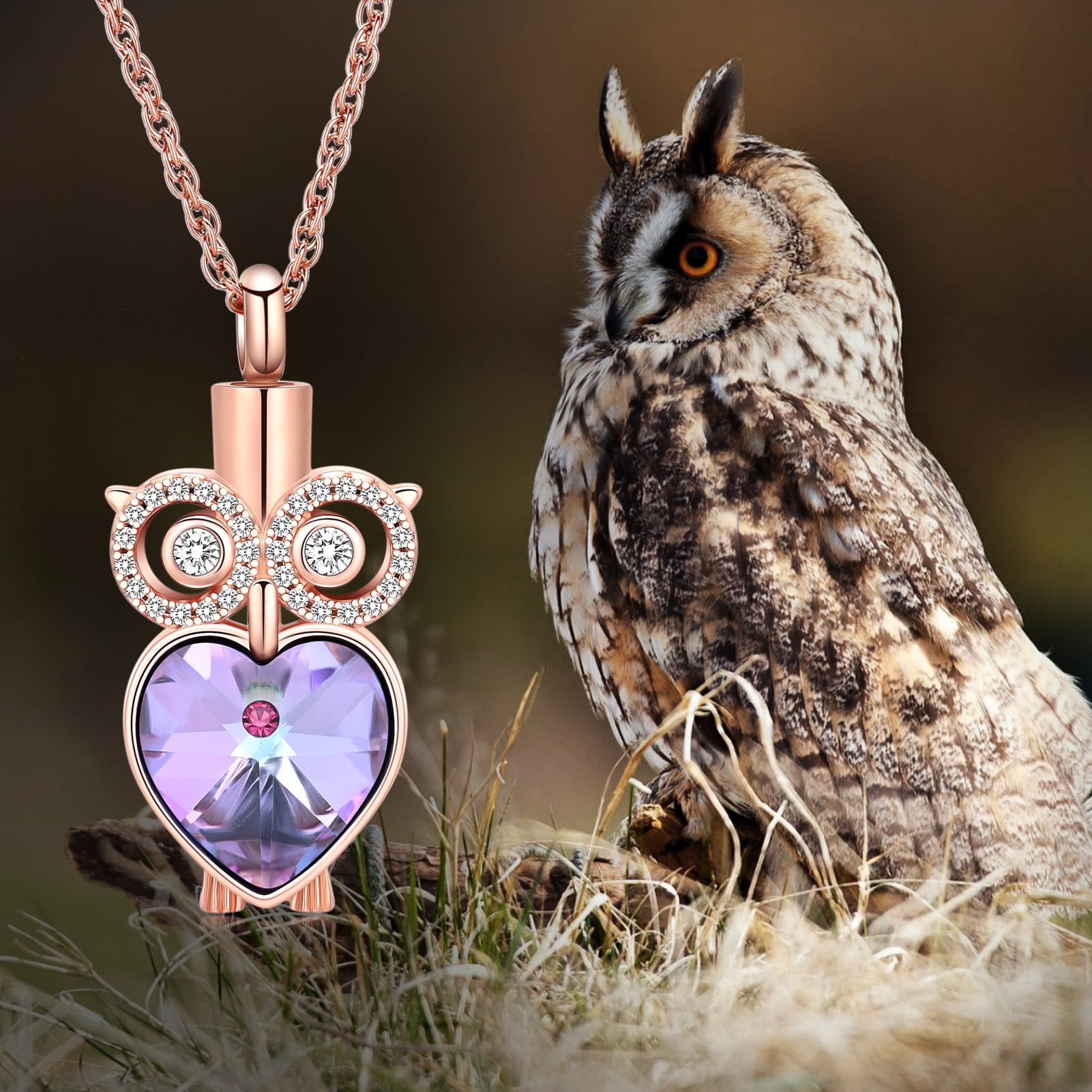 Owl heart necklace best sale