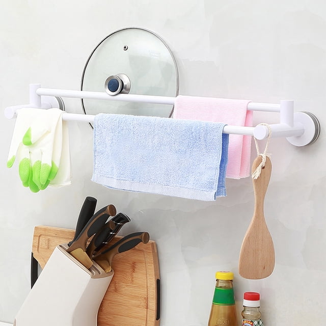 TIMIFIS Hooks for Hanging Towel Rack Bathroom Punch Frees Suction Cup Hook Towel Bar Bathroom Storage Rack Hanging Rod Storage Basket