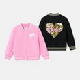 thumbnail image 5 of Barbie Girls Lightweight Jacket Pink Graphic Heart Print Cotton Snap Button Sweatshirt Sizes 5-12, 5 of 8