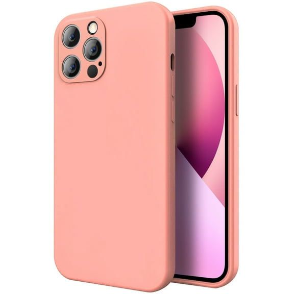 Xpm Case for Apple iPhone 13 Pro Max (6.7") Liquid Silicone Hybrid Gel Rubber Protection with Microfiber Lining Shockproof TPU Cover for iPhone 13 Pro Max - Pink