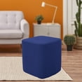 thumbnail image 4 of Housses de Repose-Pieds Carrées Ottoman Décoratif Housse de Tabouret Bleu Foncé, 4 of 8