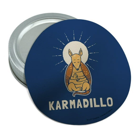 Karmadillo Armadillo Karma Funny Humor Round Rubber Non-Slip Jar Gripper Lid Opener