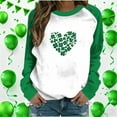 thumbnail image 1 of Xuyuer St. Patrick's Day Sweatshirt for Women Irish Shamrock Pullover Shirts Tops Raglan Sleeve Lucky Leaf Clover Shirt, 1 of 7