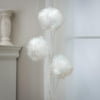 White Iridescent Pom Pom Snowball Floral Spray-XA8118