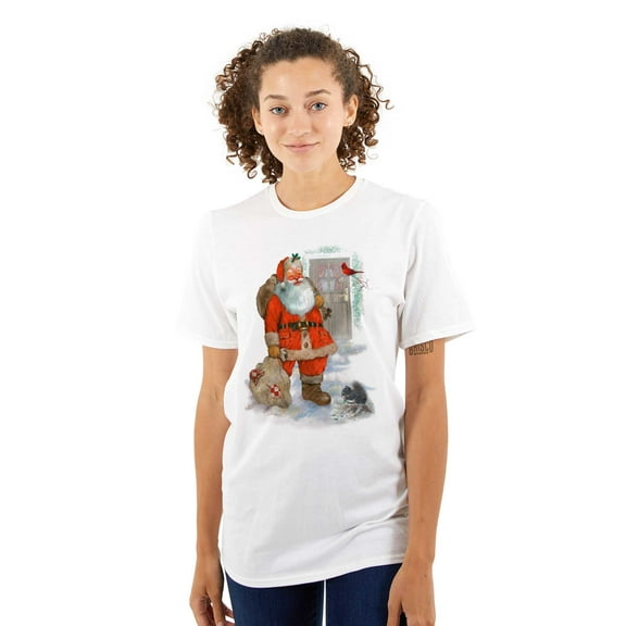 Cute Christmas Santa Claus Delivery Women's Graphic T Shirt Tees Brisco Brands S