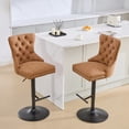 thumbnail image 6 of Orange Bar Stools with 25 - 33 Inch Adjustable Seat / Hand - made Hem and Durable Spring Cushion, Set of 2, 6 of 7