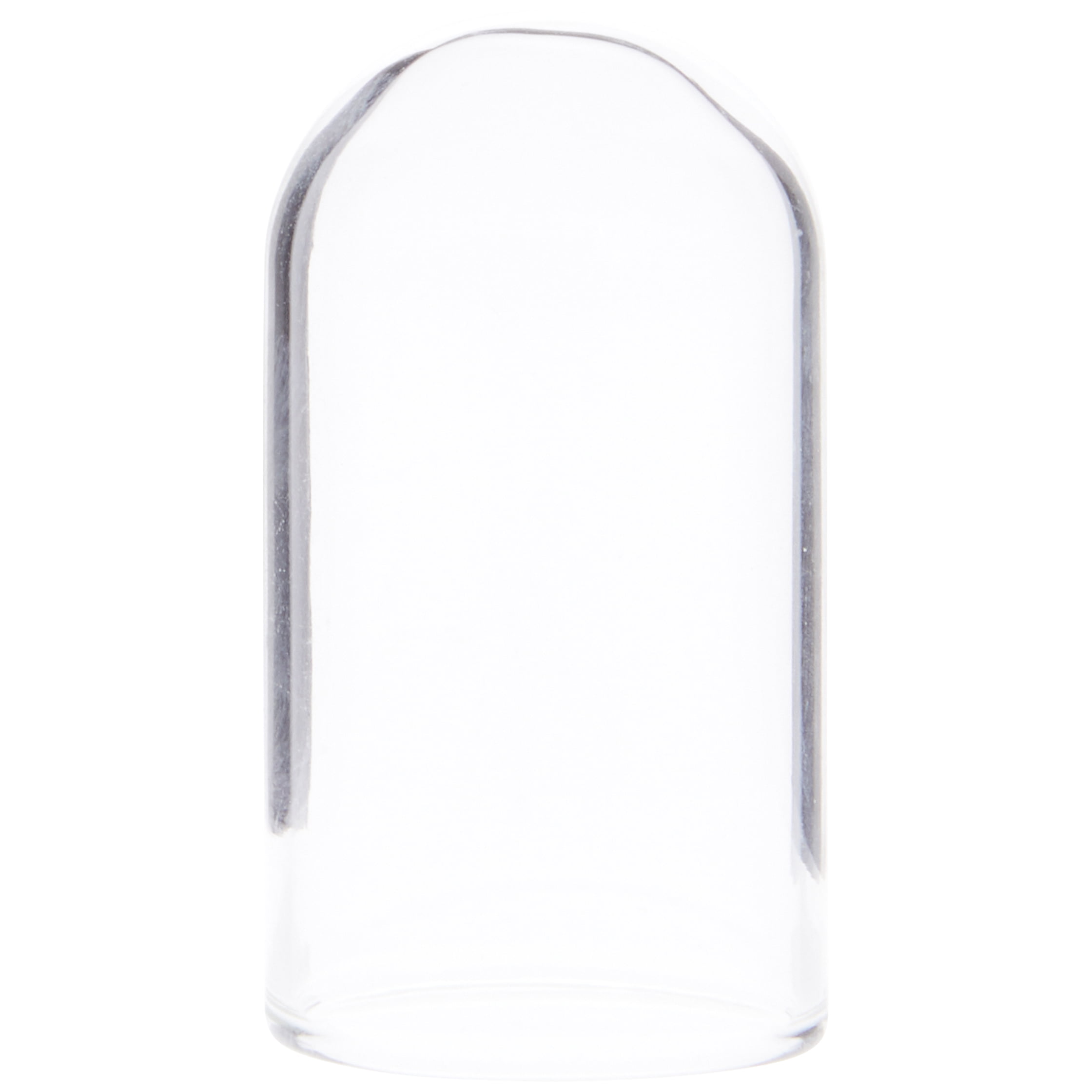Plymor Miniature 1" x 2" Mini Glass Dome TINY Cloche Black Wood Veneer Base 