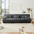 thumbnail image 4 of GAKMCIL 133.8" Loveseat Sofa, 3 Seater Modular Sectional Sofa, Large L Shaped Sectional Fluffy Couch, Deep Seat Sofas for Living Home, 4 of 10